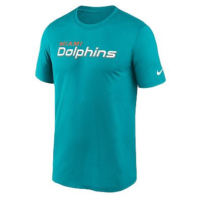 Men's Nike Aqua Miami Dolphins Primetime Legend Wordmark Performance T-Shirt