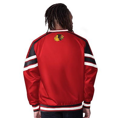 Men's Starter Red Chicago Blackhawks Reliver I V-Neck Pullover Jacket
