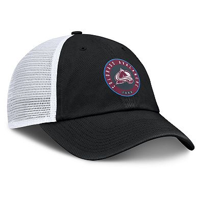 Men's Fanatics Black/White Colorado Avalanche Averie Trucker Adjustable Hat