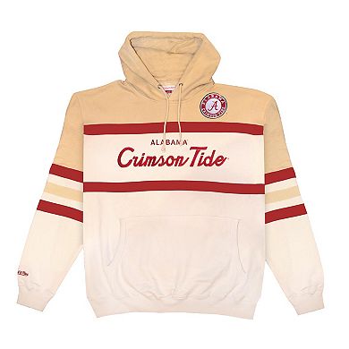 Men's Mitchell & Ness Cream Alabama Crimson Tide Big & Tall Head Coach Pullover Hoodie