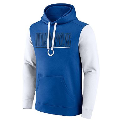 Men's Fanatics Royal/White Indianapolis Colts Outline Pullover Hoodie