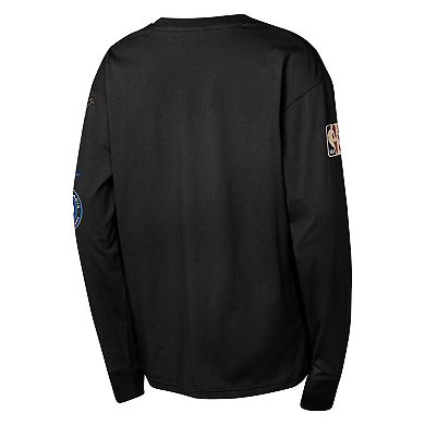 Youth Mitchell & Ness Black Orlando Magic Hardwood Classics All Over Long Sleeve T-Shirt