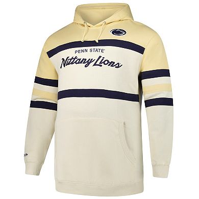 Men's Mitchell & Ness Cream Penn State Nittany Lions Big & Tall Head Coach Pullover Hoodie