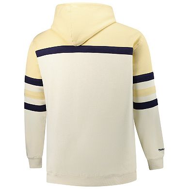 Men's Mitchell & Ness Cream Penn State Nittany Lions Big & Tall Head Coach Pullover Hoodie