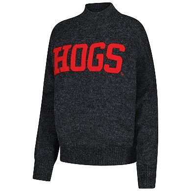 Women's Gameday Social Black Arkansas Razorbacks Oversized Varsity Sweater