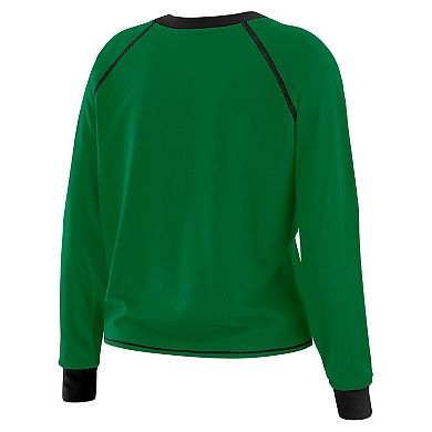 Women's WEAR by Erin Andrews Green/Black New York Jets Tie-Front Long Sleeve Top