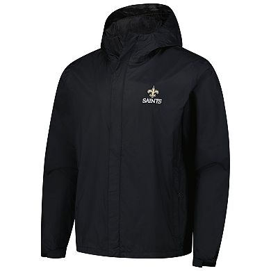 Men's Dunbrooke Black New Orleans Saints Tropic Waterproof Packable Full-Zip Hoodie Jacket