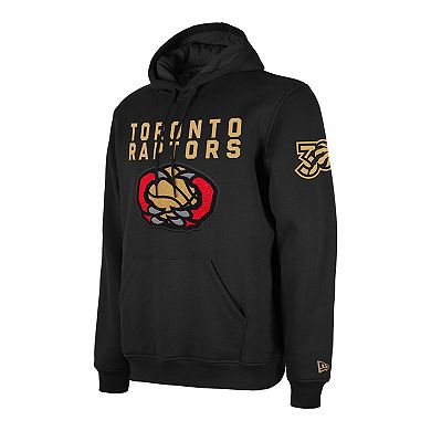 Men's New Era Black Toronto Raptors 2024/25 City Edition Chenille Heavyweight Pullover Hoodie