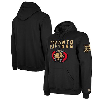 Men's New Era Black Toronto Raptors 2024/25 City Edition Chenille Heavyweight Pullover Hoodie