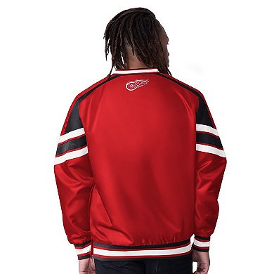 Men's Starter Red Detroit Red Wings Reliver I V-Neck Pullover Jacket