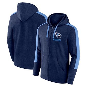 Men's Fanatics Heather Navy Tennessee Titans Gains Full-Zip Hoodie