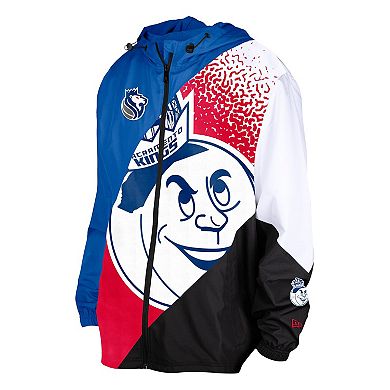 Men's New Era Blue Sacramento Kings 2024/25 City Edition Full-Zip Windbreaker Jacket