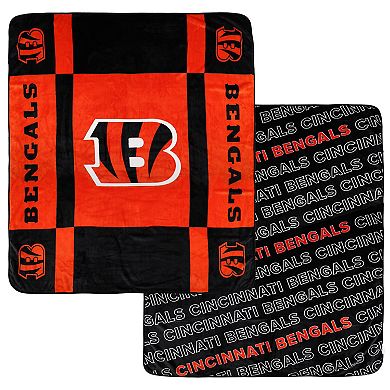 Pegasus Cincinnati Bengals 60 ۝ x 70 ۝ Reverse Block Double-Sided Ultra Cozy Blanket