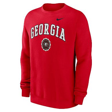 Men's Nike Red Georgia Bulldogs Arched Seal Pullover Sweatshirt