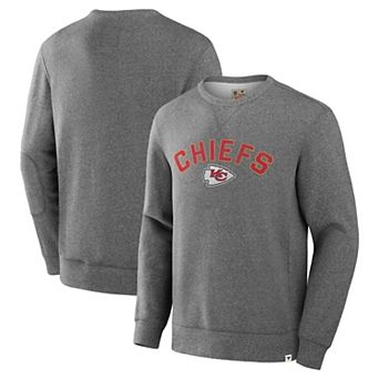 Men's Fanatics Heather Gray Kansas City Chiefs Loop Terry Pullover Sweatshirt