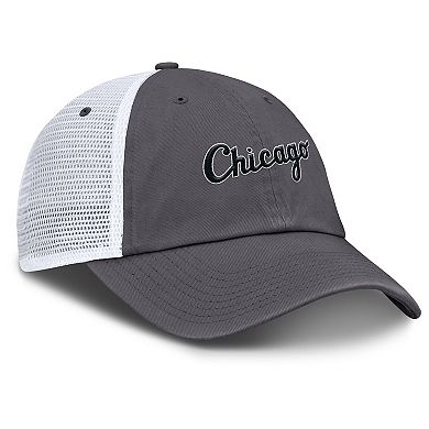 Men's Nike Gray Chicago White Sox Wordmark Club Adjustable Trucker Hat