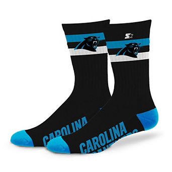 Unisex Starter Carolina Panthers Team Color Two-Stripe Crew Socks