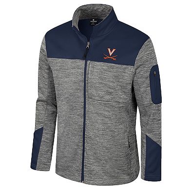 Men's Colosseum Gray/Navy Virginia Cavaliers Guard Full-Zip Jacket