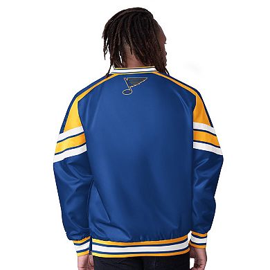 Men's Starter Blue St. Louis Blues Reliver I V-Neck Pullover Jacket