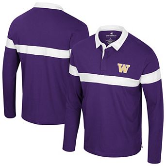 Men's Colosseum Purple Washington Huskies Too Cool For School Long Sleeve Polo