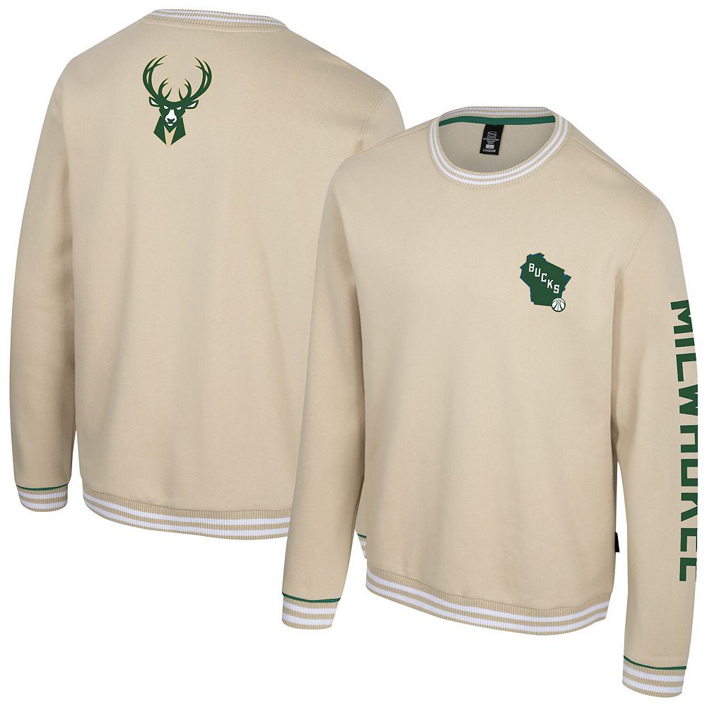 Unisex Stadium Essentials Natural Milwaukee Bucks Halftime Pullover ...