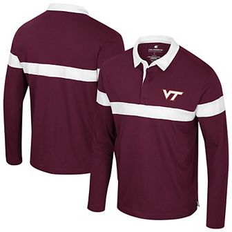 Men's Colosseum Maroon Virginia Tech Hokies Too Cool For School Long Sleeve Polo