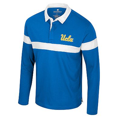 Men's Colosseum Blue UCLA Bruins Too Cool For School Long Sleeve Polo