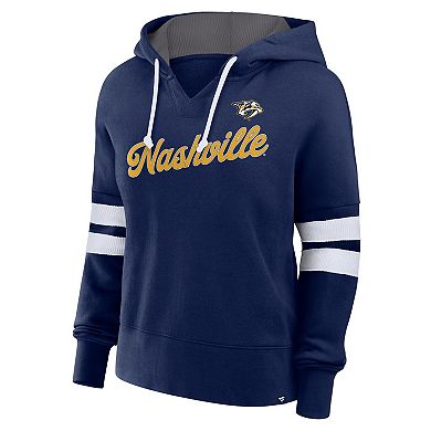 Women's Fanatics Navy Nashville Predators Oversized Seize Pullover Hoodie