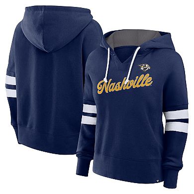 Women's Fanatics Navy Nashville Predators Oversized Seize Pullover Hoodie