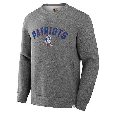 Men's Fanatics Heather Gray New England Patriots Loop Terry Pullover Sweatshirt
