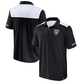 Men's Fanatics Black/White Las Vegas Raiders Colorblock Polo