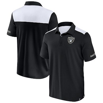 Men's Fanatics Black/White Las Vegas Raiders Colorblock Polo