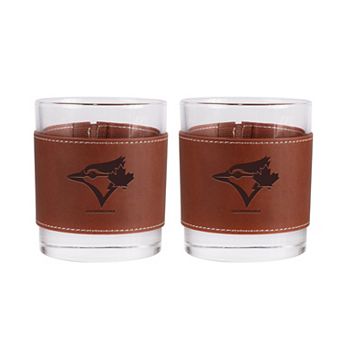 Toronto Blue Jays 2-Pack 12oz Rocks Glass with Leather Wrap