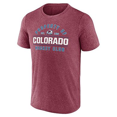 Men's Fanatics Heather Burgundy Colorado Avalanche Property Of T-Shirt