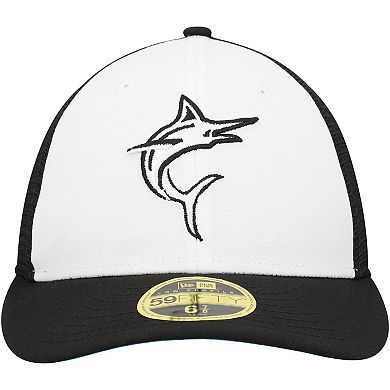 Men's New Era Black/White Miami Marlins 2023 On-Field Batting Practice Low Profile 59FIFTY Fitted Hat