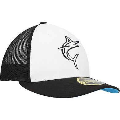 Men's New Era Black/White Miami Marlins 2023 On-Field Batting Practice Low Profile 59FIFTY Fitted Hat
