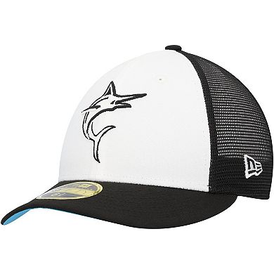 Men's New Era Black/White Miami Marlins 2023 On-Field Batting Practice Low Profile 59FIFTY Fitted Hat