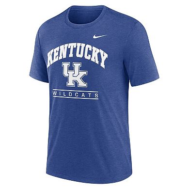 Men's Nike Royal Kentucky Wildcats Arch Over Logo Tri-Blend T-Shirt