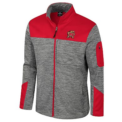 Men's Colosseum Gray/Red Maryland Terrapins Guard Full-Zip Jacket