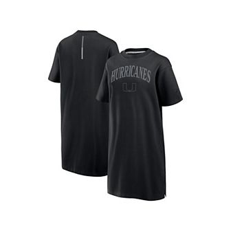 Women's Fanatics Black Miami Hurricanes Elements Go Tri-Blend T-Shirt Dress