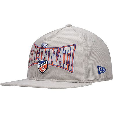 Men's New Era Gray FC Cincinnati Corduroy Golfer Adjustable Hat