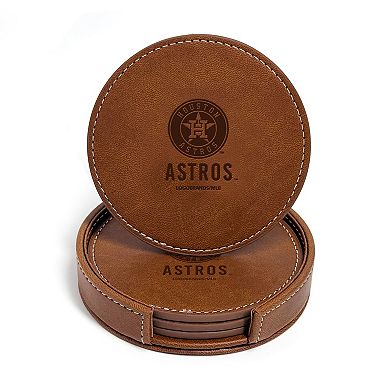 Houston Astros 4-Pack Faux Leather Coaster Set