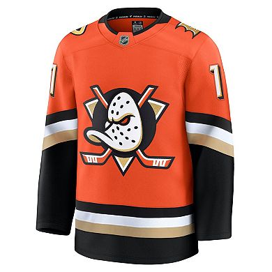 Men's Fanatics Trevor Zegras Orange Anaheim Ducks Home Premium Jersey