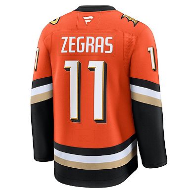 Men's Fanatics Trevor Zegras Orange Anaheim Ducks Home Premium Jersey
