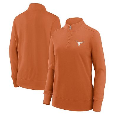 Women's Fanatics Texas Orange Texas Longhorns Velocity French Terry Quarter-Zip Jacket