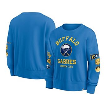 Women's Fanatics Royal Buffalo Sabres Oversized Vintage Go Team Pullover Sweatshirt