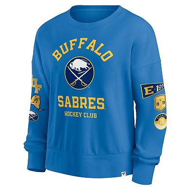 Women's Fanatics Royal Buffalo Sabres Oversized Vintage Go Team Pullover Sweatshirt