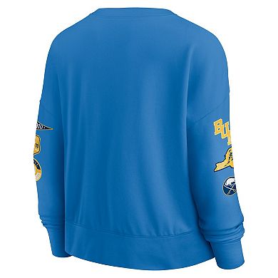 Women's Fanatics Royal Buffalo Sabres Oversized Vintage Go Team Pullover Sweatshirt