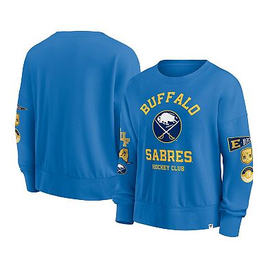 Women's Fanatics Royal Buffalo Sabres Oversized Vintage Go Team Pullover Sweatshirt