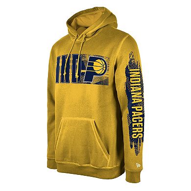 Men's New Era Indiana Pacers Gold Tip-Off Collection Pullover Hoodie